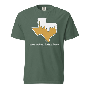 Texas Beer Mug Tee - Save Water. Drink Beer. - COMFORT COLORS BRAND TEE Drink Beer Gear