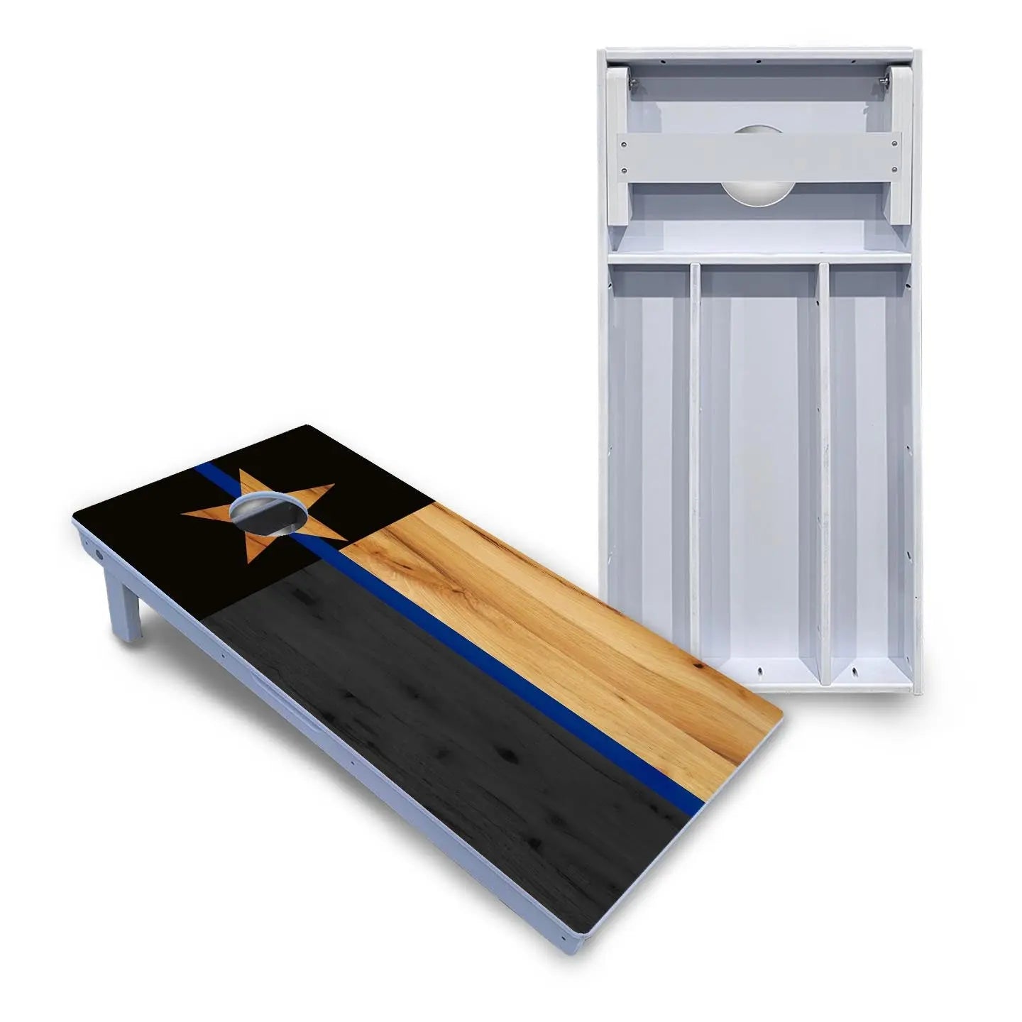 Texas Blue Line Flag Cornhole Boards - All Weather Series by Cornhole Solutions, custom cornhole board main product photo