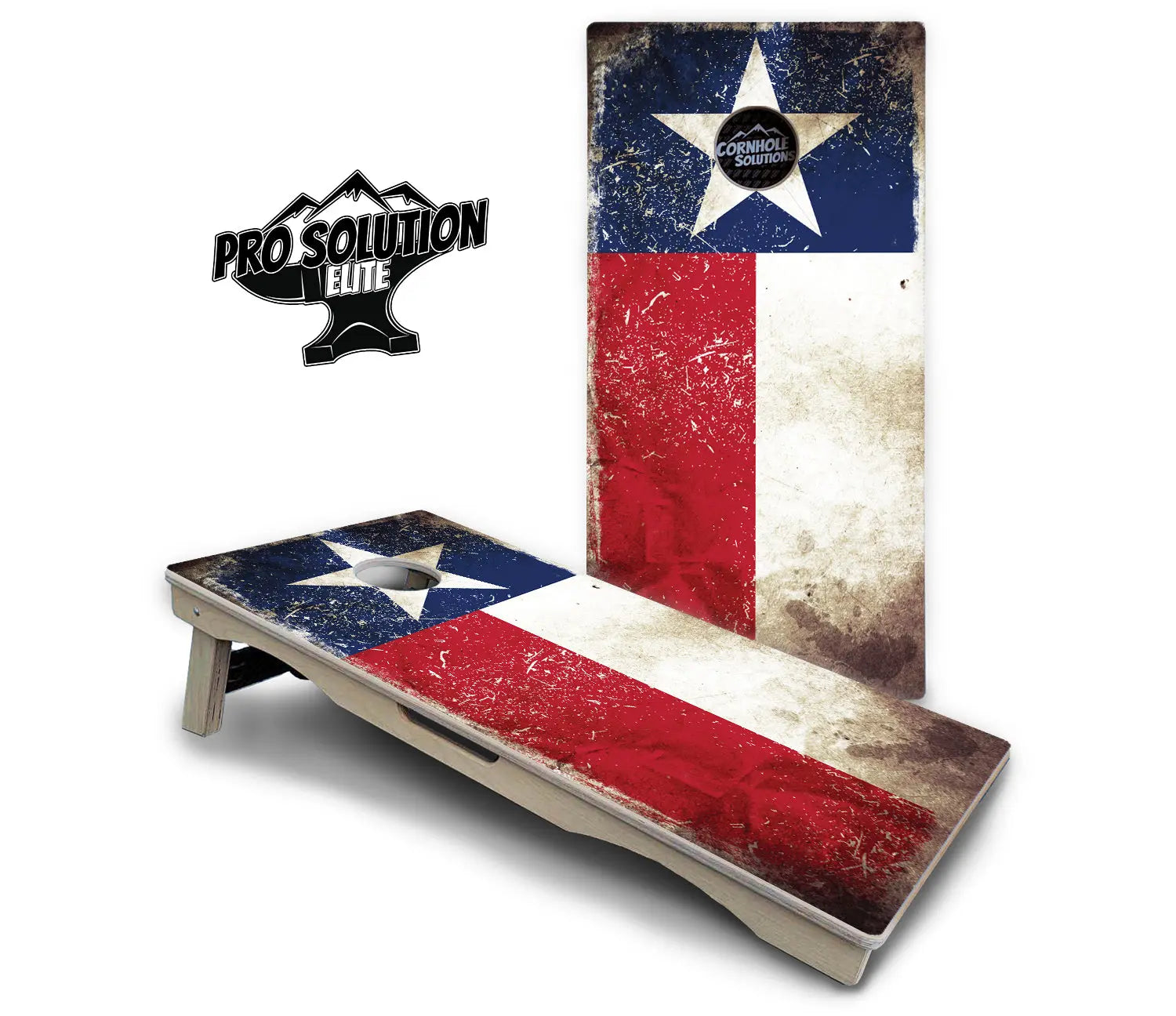 Texas Distressed Flag Cornhole Boards - Pro Solution Elite Series Cornhole Solutions