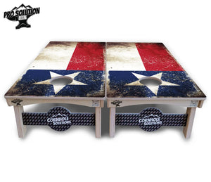 Texas Distressed Flag Cornhole Boards - Pro Solution Elite Series Cornhole Solutions
