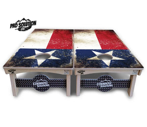 Texas Distressed Flag Cornhole Boards - Pro Solution Lite Series Cornhole Solutions