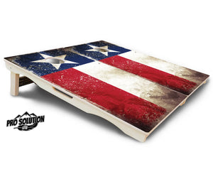 Texas Distressed Flag Cornhole Boards - Pro Solution Lite Series Cornhole Solutions