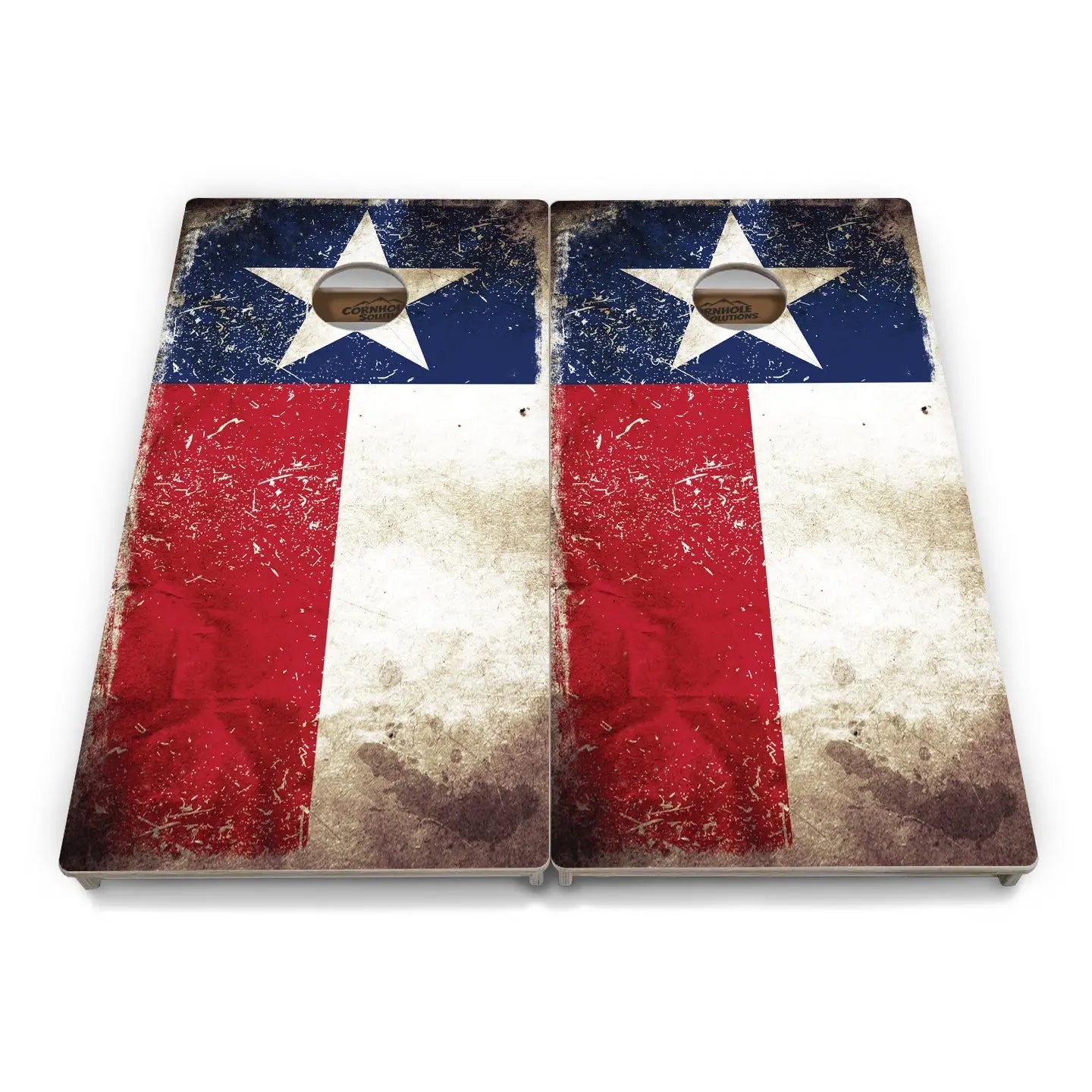 Texas Distressed Flag Cornhole Boards - Professional Tournament Series by Cornhole Solutions, custom cornhole board detail photo 2
