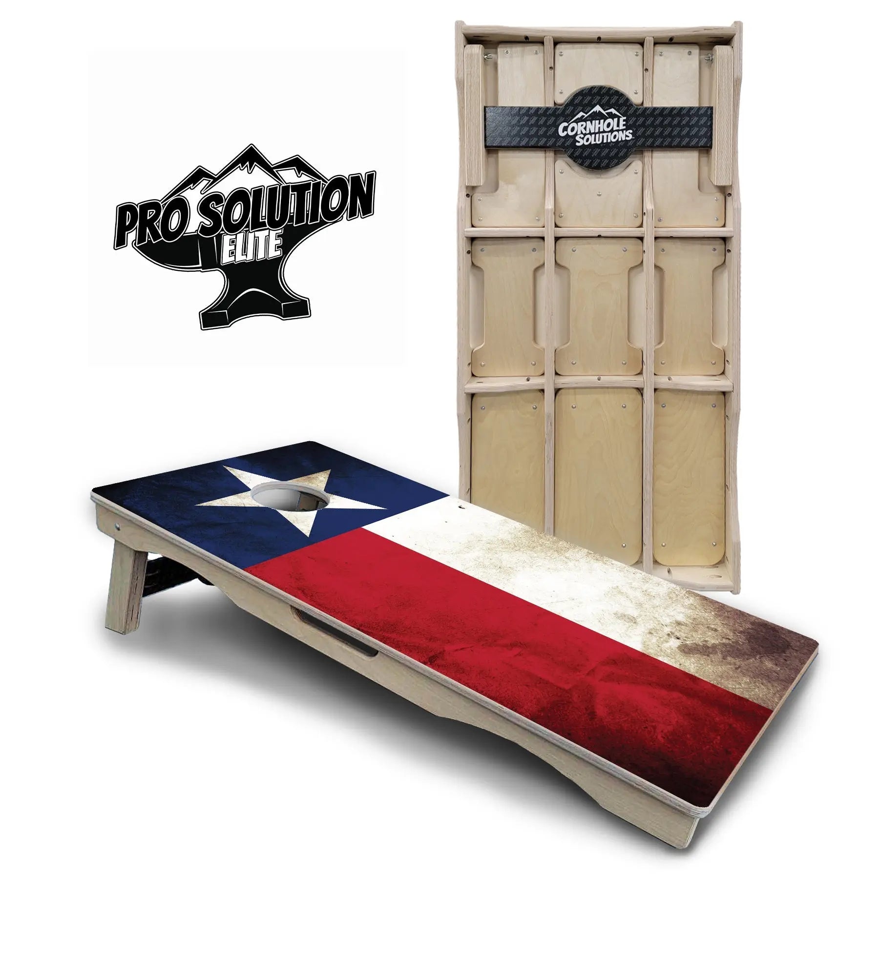Texas Flag Cornhole Boards - Pro Solution Elite Series by Cornhole Solutions, custom cornhole board main product photo