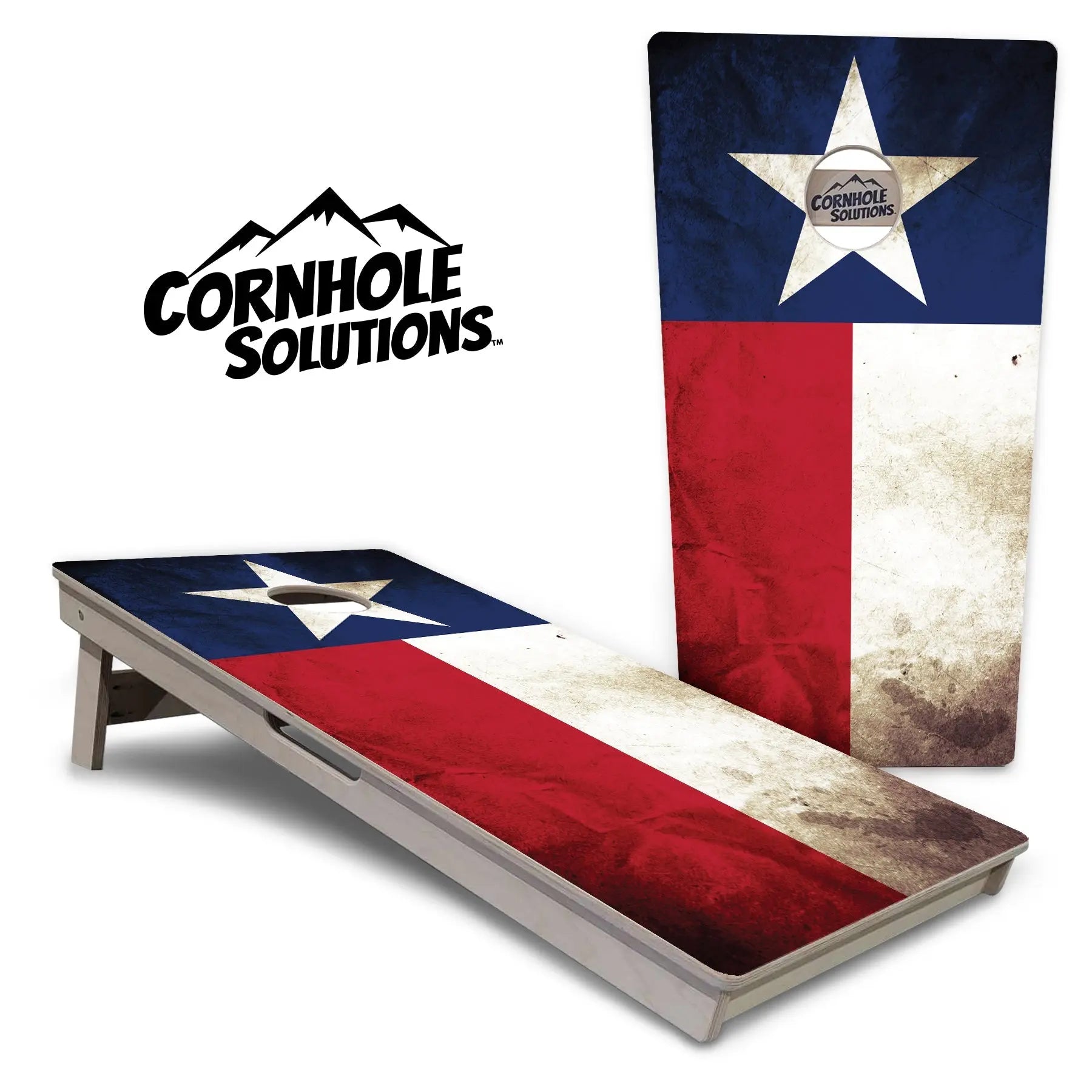 Texas Flag Cornhole Boards - Professional Tournament Series by Cornhole Solutions, custom cornhole board main product photo