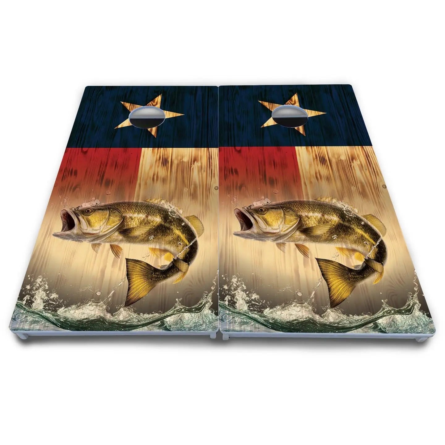 Texas Flag Deer & Fish Cornhole Boards - All Weather Series by Cornhole Solutions, custom cornhole board detail photo 7