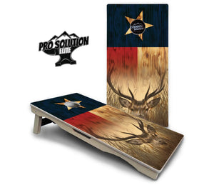 Texas Flag Deer & Fish Cornhole Boards - Pro Solution Elite Series Cornhole Solutions