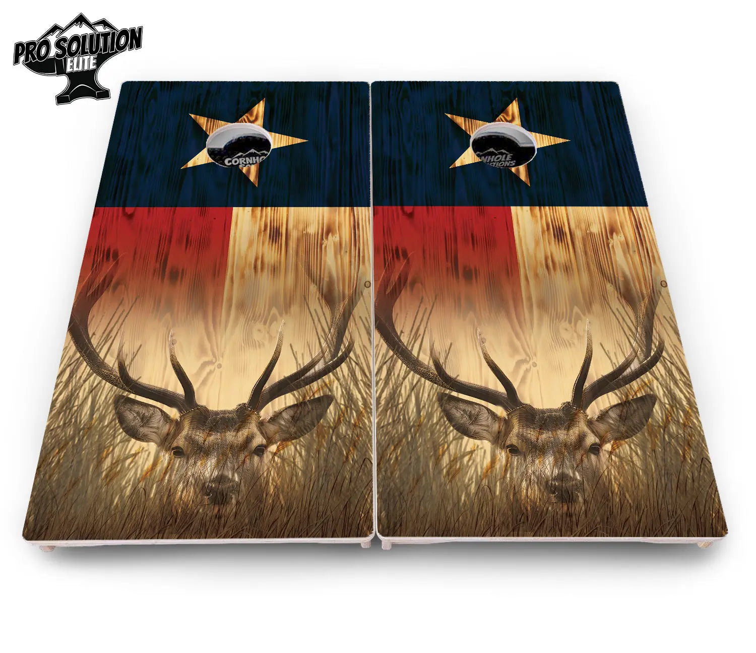 Texas Flag Deer & Fish Cornhole Boards - Pro Solution Elite Series Cornhole Solutions