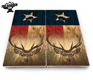Texas Flag Deer & Fish Cornhole Boards - Pro Solution Elite Series Cornhole Solutions