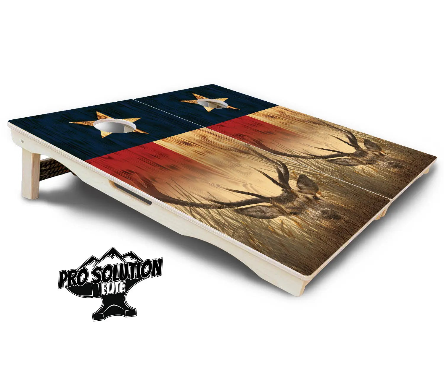 Texas Flag Deer & Fish Cornhole Boards - Pro Solution Elite Series Cornhole Solutions
