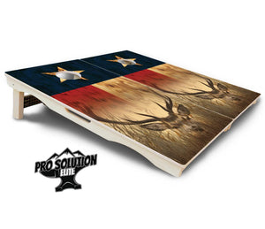 Texas Flag Deer & Fish Cornhole Boards - Pro Solution Elite Series Cornhole Solutions
