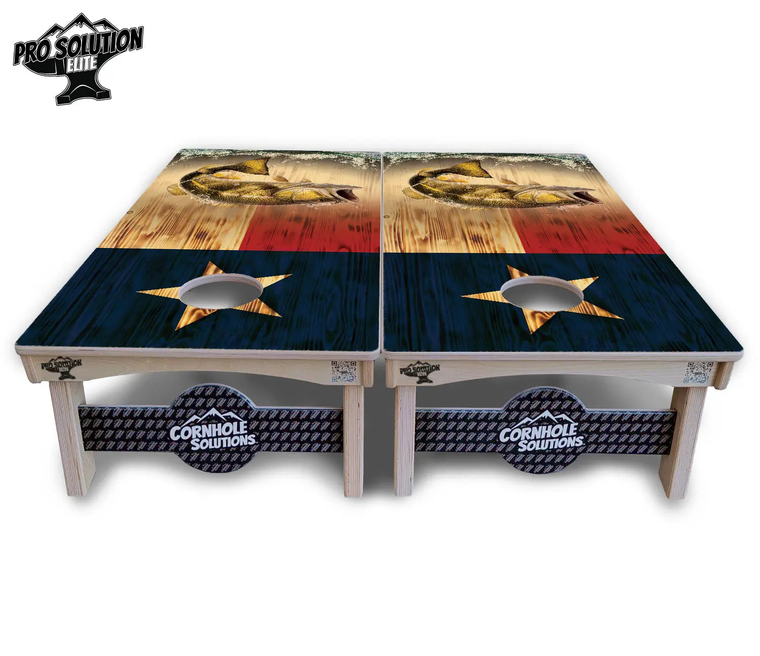Texas Flag Deer & Fish Cornhole Boards - Pro Solution Elite Series Cornhole Solutions