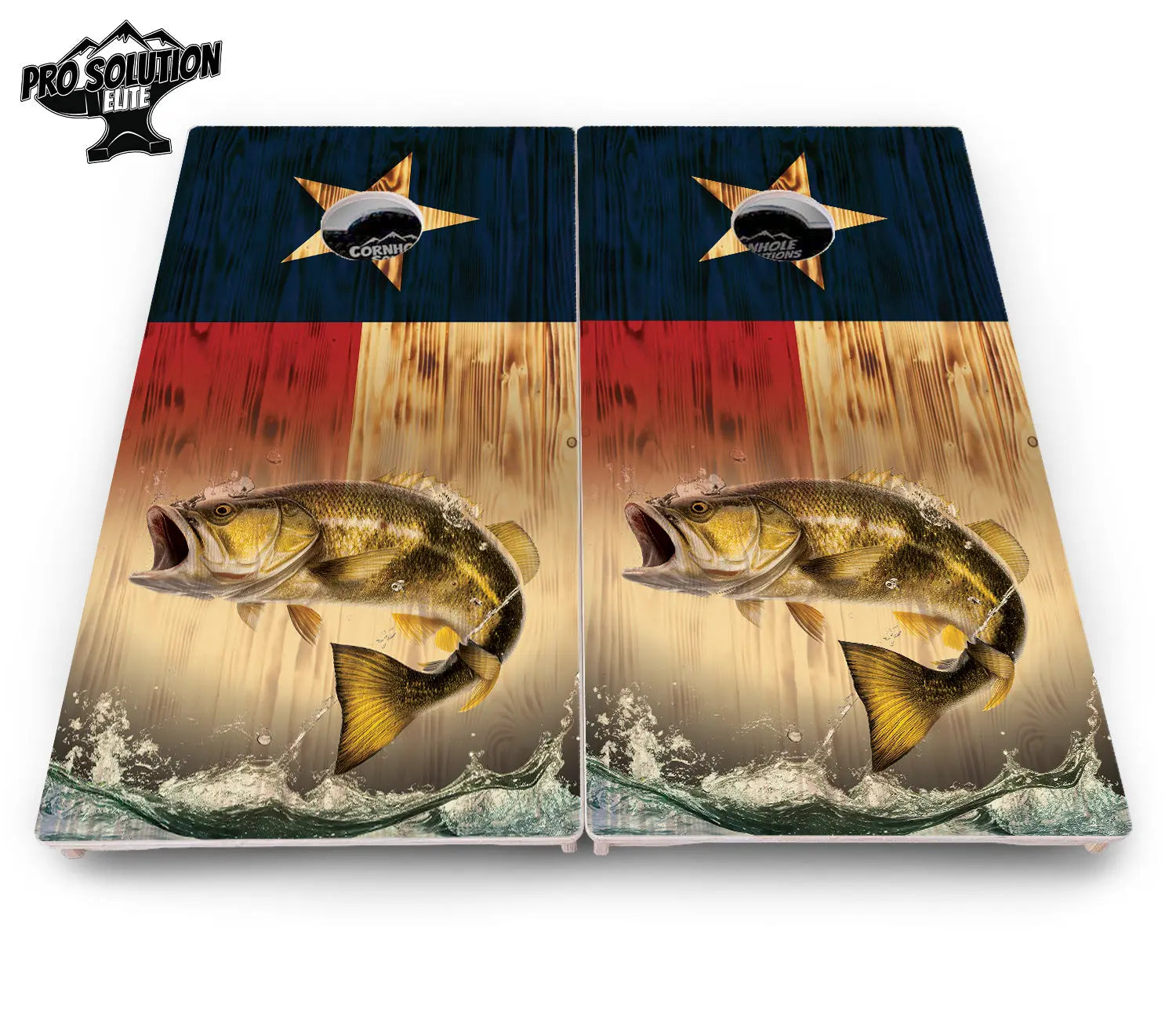 Texas Flag Deer & Fish Cornhole Boards - Pro Solution Elite Series Cornhole Solutions