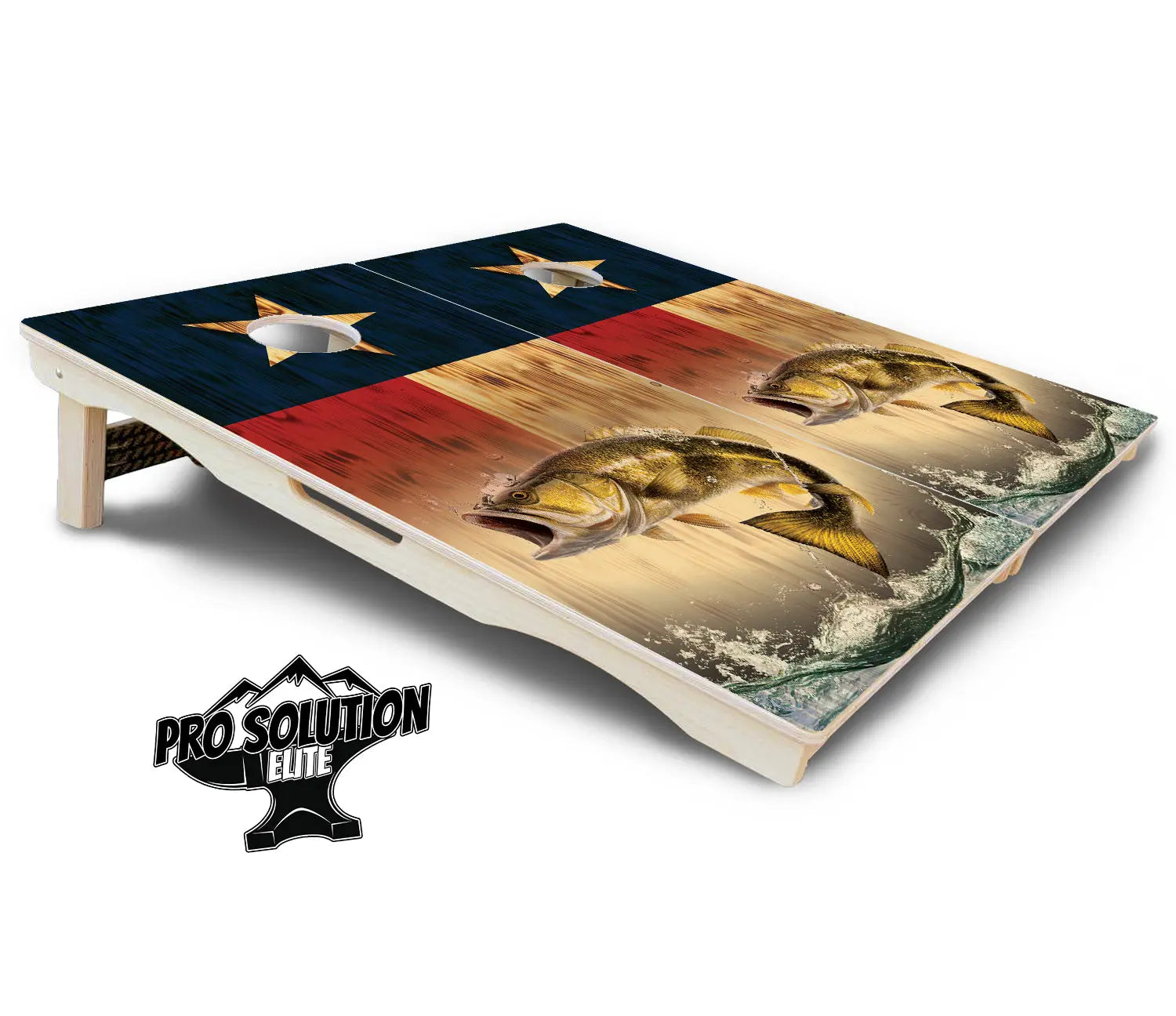 Texas Flag Deer & Fish Cornhole Boards - Pro Solution Elite Series Cornhole Solutions