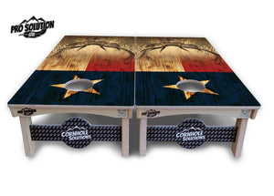 Texas Flag Deer & Fish Cornhole Boards - Pro Solution Lite Series Cornhole Solutions