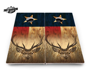 Texas Flag Deer & Fish Cornhole Boards - Pro Solution Lite Series Cornhole Solutions