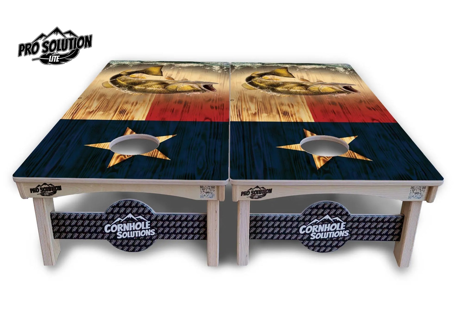 Texas Flag Deer & Fish Cornhole Boards - Pro Solution Lite Series Cornhole Solutions