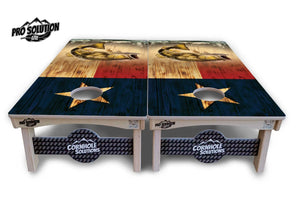Texas Flag Deer & Fish Cornhole Boards - Pro Solution Lite Series Cornhole Solutions