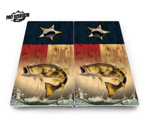 Texas Flag Deer & Fish Cornhole Boards - Pro Solution Lite Series Cornhole Solutions