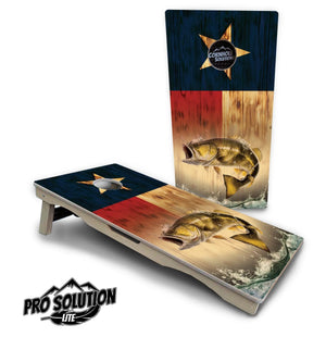 Texas Flag Deer & Fish Cornhole Boards - Pro Solution Lite Series Cornhole Solutions