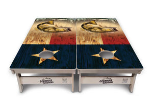 Texas Flag Deer & Fish Cornhole Boards - Professional Tournament Series by Cornhole Solutions, custom cornhole board detail photo 11