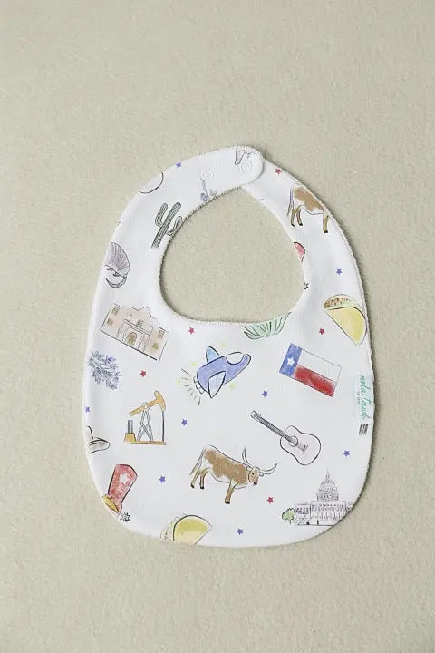 Texas Kids Organic Cotton Baby Bib by Nola Tawk, children's boutique clothing main product photo