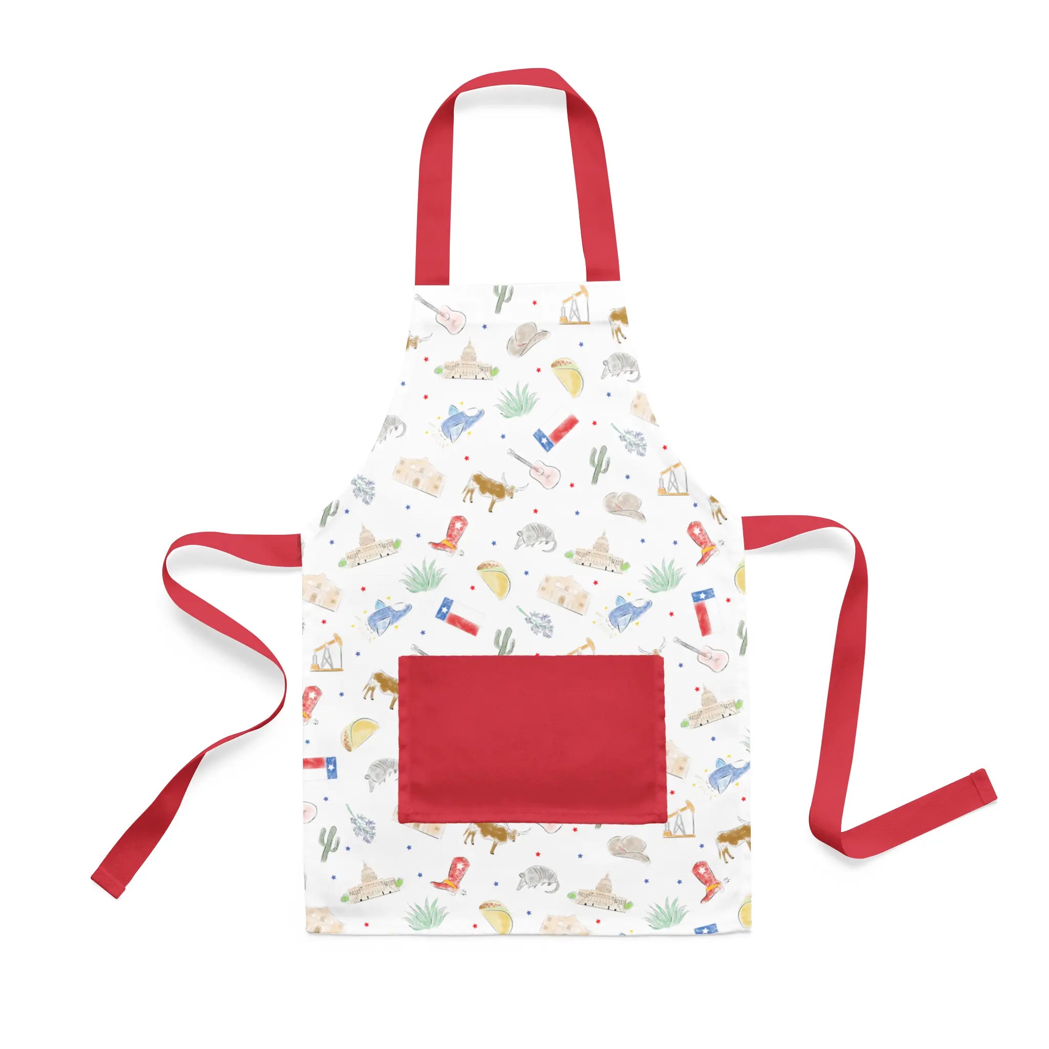 Texas Kids Organic Cotton Kid's Apron by Nola Tawk, aprons main product photo