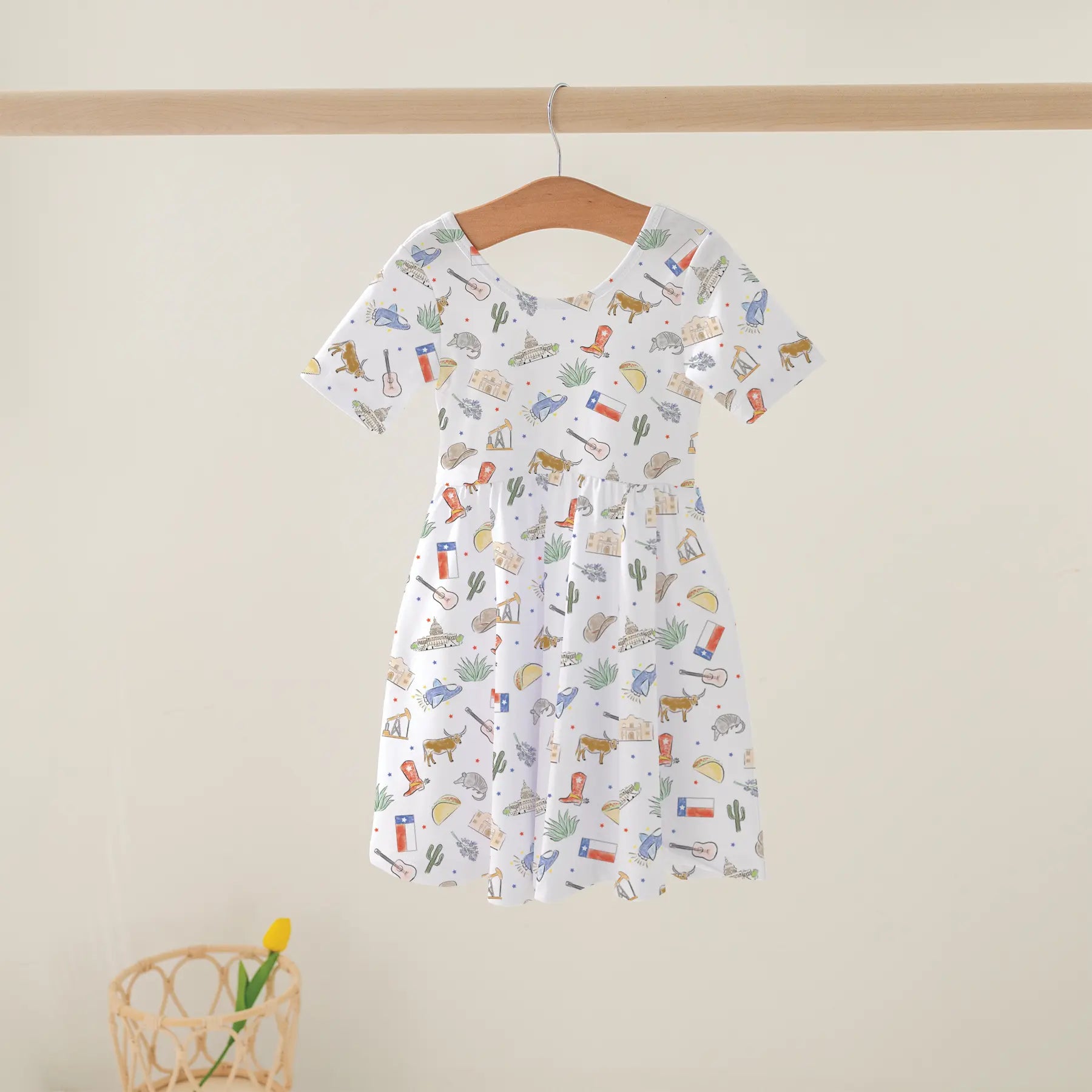 Texas Kids Organic Cotton Twirl Dress by Nola Tawk, Southern lifestyle apparel main product photo