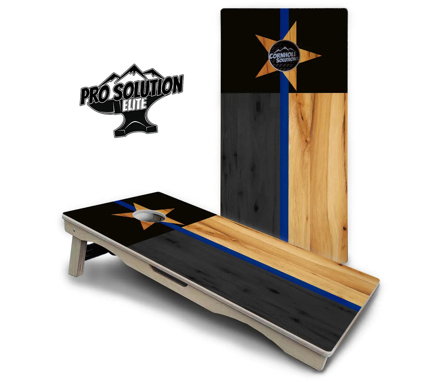 Texas Thin Blue Line Cornhole Boards - Pro Solution Elite Series by Cornhole Solutions, custom cornhole board detail photo 2