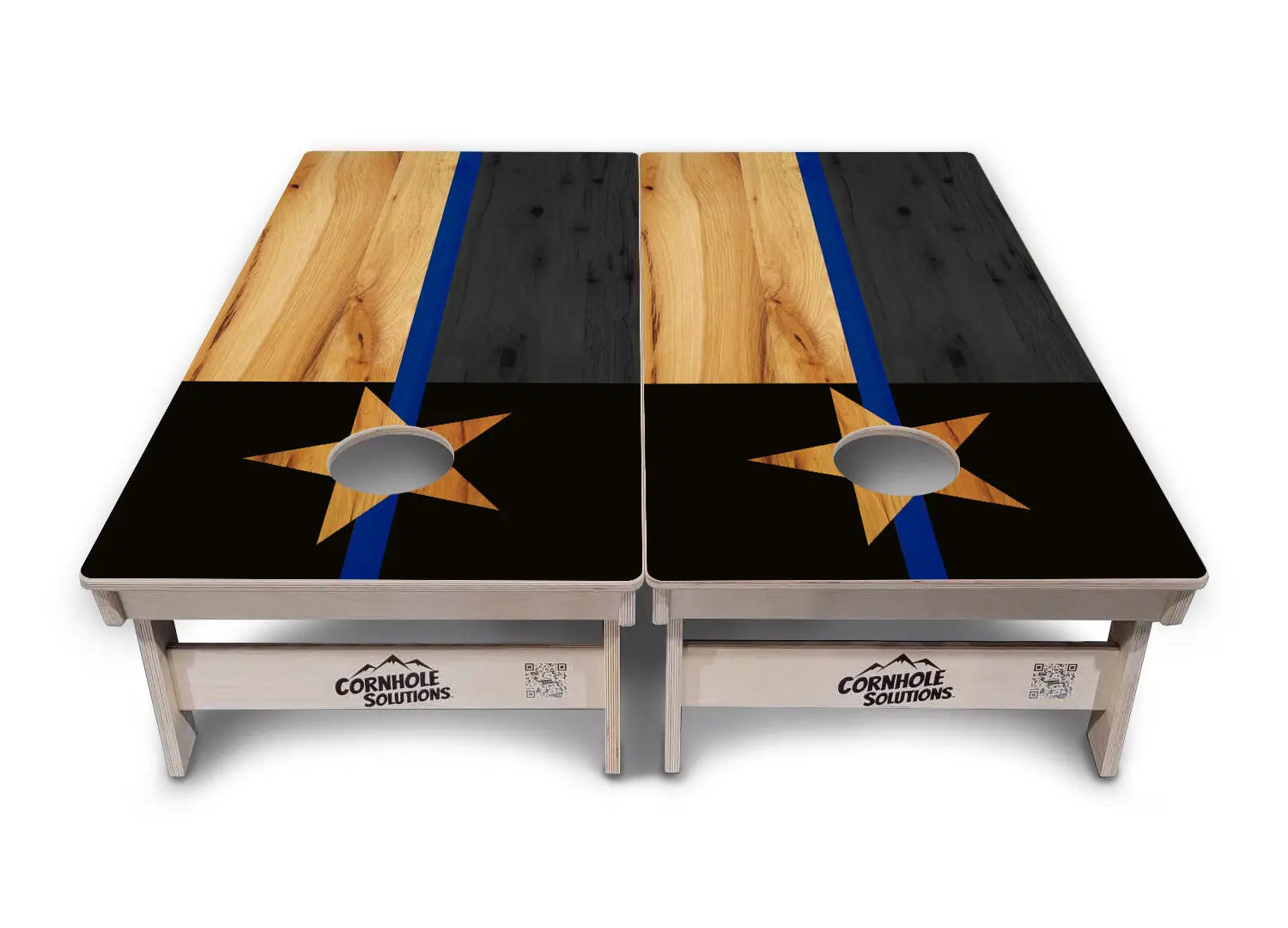 Texas Thin Blue Line Cornhole Boards - Professional Tournament Series by Cornhole Solutions, custom cornhole board detail photo 2