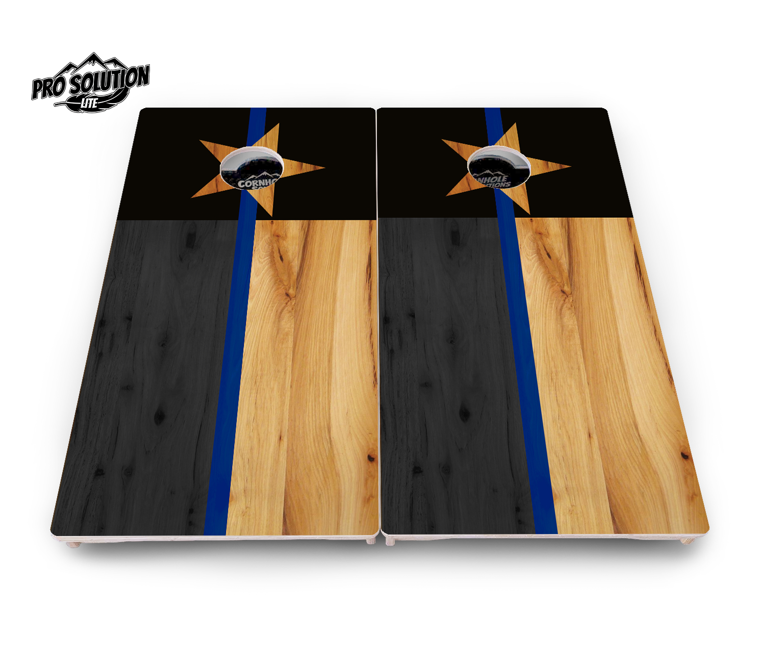 Texas Blue Line Flag Cornhole Boards - Pro Solution Lite Series by Cornhole Solutions, custom cornhole board detail photo 2
