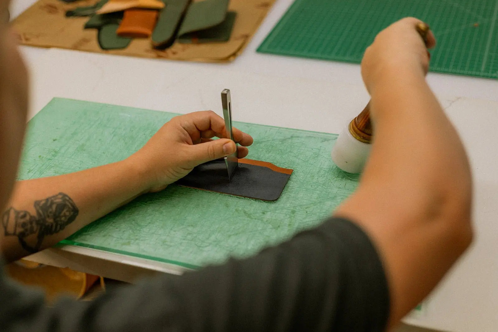 The Cistern Passport by Harland Handmade USA, handmade leather goods detail photo 2
