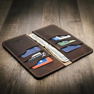 The Houstonian Long Wallet by Bull Sheath Leather, handmade leather goods detail photo 8