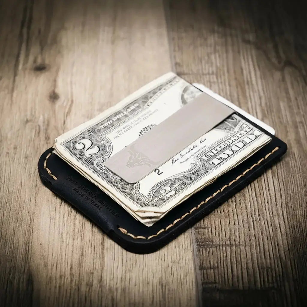 Bull Sheath Leather Keller Money Clip product view