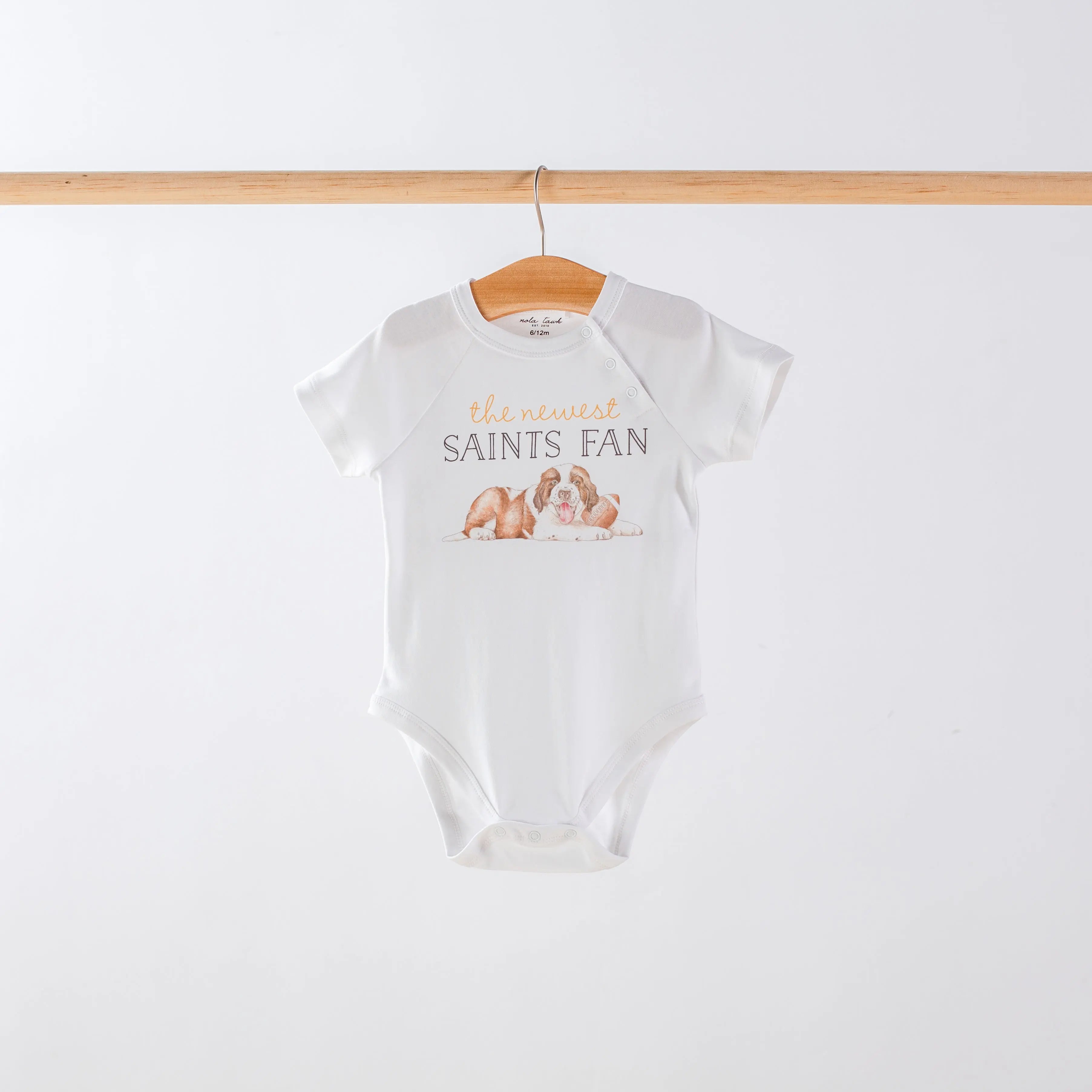 The Newest Saints Fan Organic Cotton Baby Onesie Nola Tawk