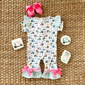 The Palms Girls Golf Romper Seven Lantern Lane