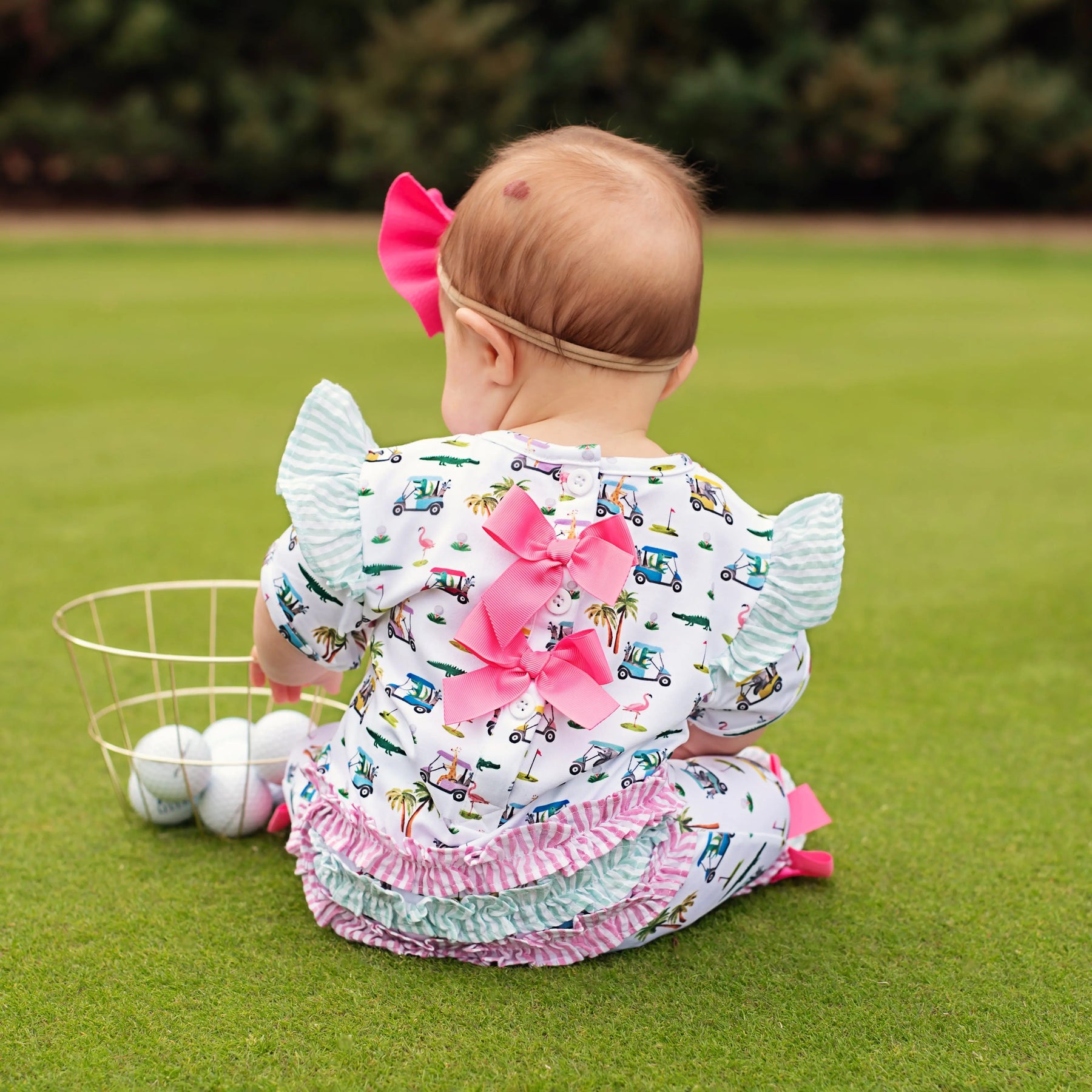 The Palms Girls Golf Romper Seven Lantern Lane