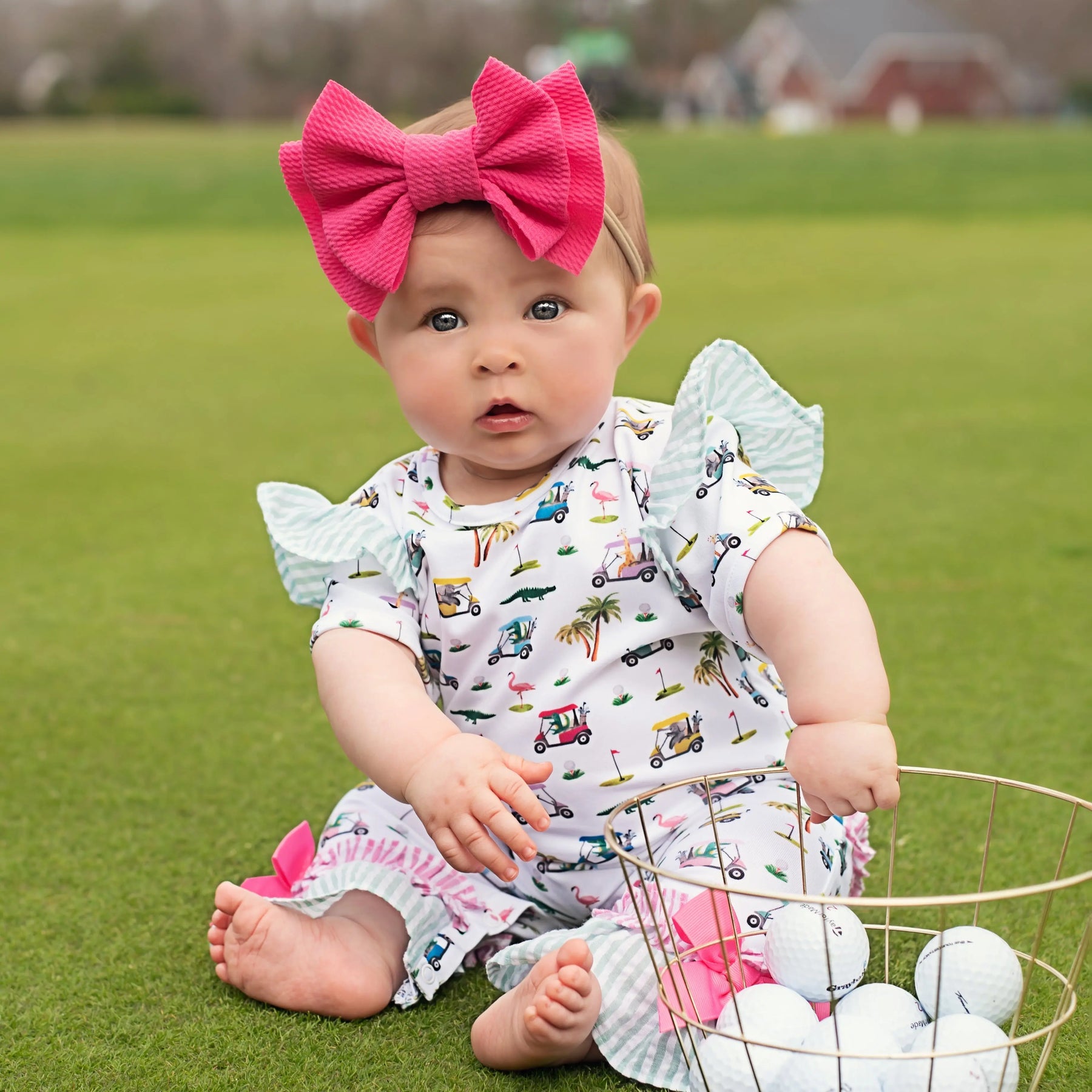 The Palms Girls Golf Romper Seven Lantern Lane