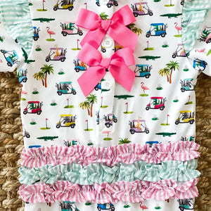 The Palms Girls Golf Romper Seven Lantern Lane