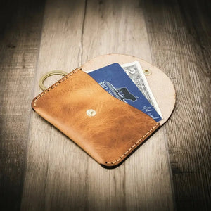 The Richmond leather wallet interior with organized card slots