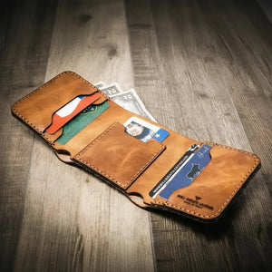 Trinity Trifold Wallet handmade in full-grain leather