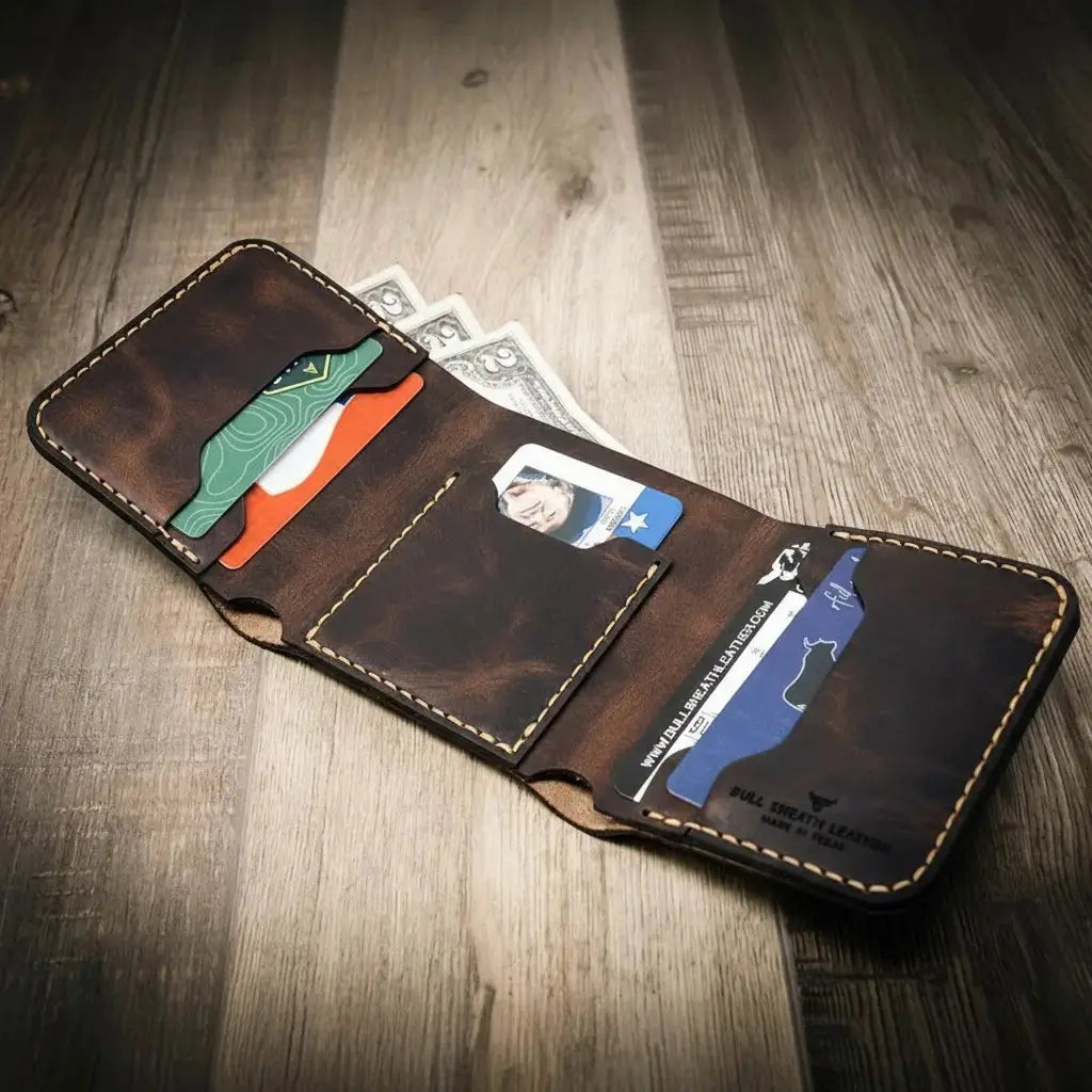 Trinity Trifold Wallet card slots and bill compartment craftsmanship