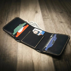 Trinity Trifold Wallet interior view with multiple card pockets