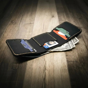 Handcrafted leather Trinity Trifold Wallet for everyday use