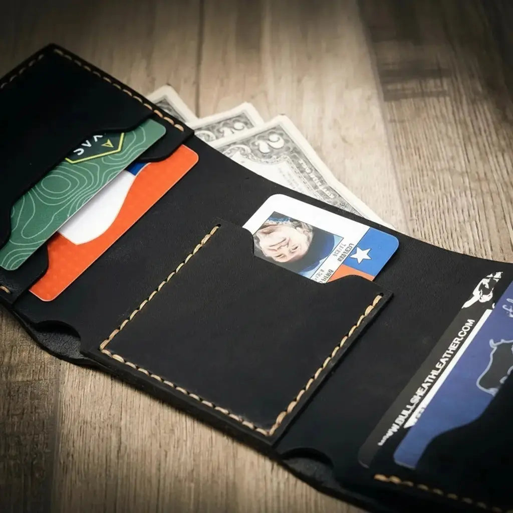 Bull Sheath Leather Trinity Trifold Wallet product view