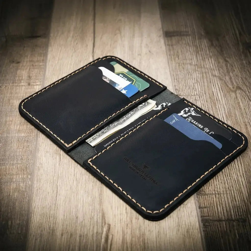 Tyler vertical wallet open product view