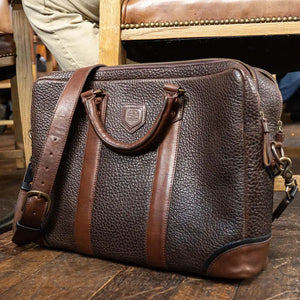 Theodore Leather Briefcase by Mission Mercantile Leather Goods, handmade leather goods detail photo 4
