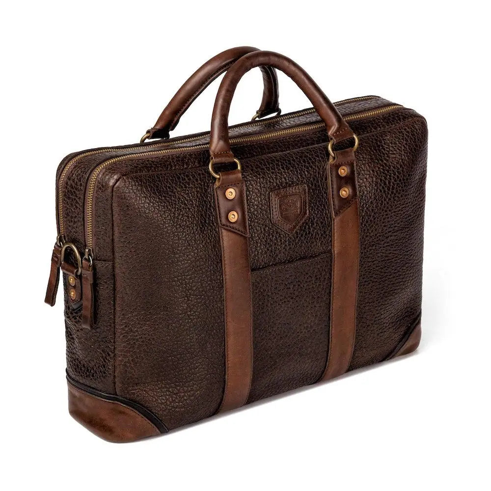 Theodore Leather Briefcase by Mission Mercantile Leather Goods, handmade leather goods detail photo 6