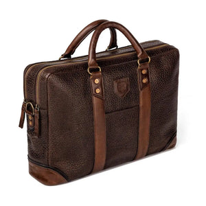 Theodore Leather Briefcase by Mission Mercantile Leather Goods, handmade leather goods detail photo 6
