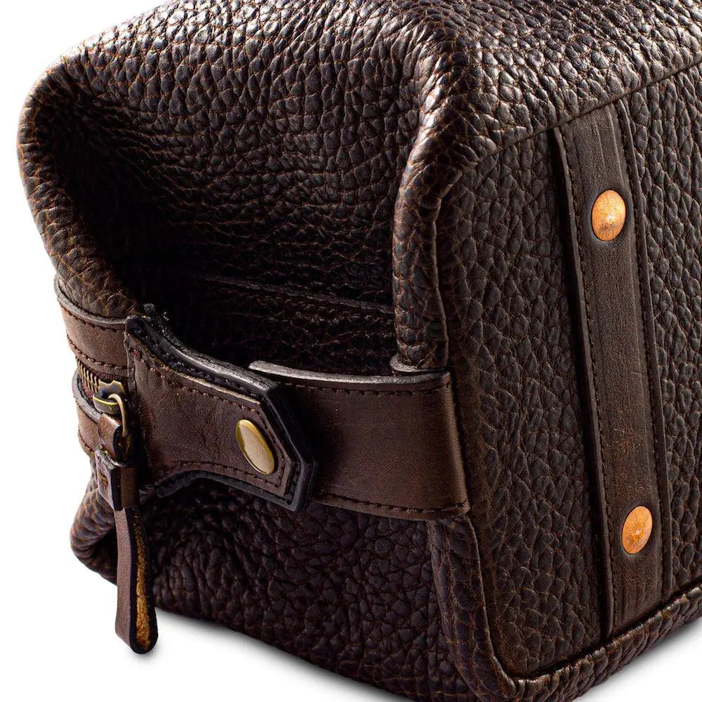 Theodore Leather Toiletry Wash Bag Mission Mercantile Leather Goods